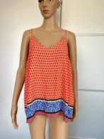 F672 Nieuw: Esqualo maat 36/38=S/M top oranje/blauw blouse
