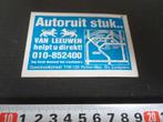sticker Rotterdam Autoruit stuk VAN LEEUWEN Gaesbeekstraat, Ophalen, Zo goed als nieuw, Sticker