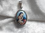 Mooi klein Zilveren Medaillon - Madonna met kindje, Sieraden, Tassen en Uiterlijk, Antieke sieraden, Verzenden, Zilver, Hanger