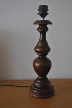Tafellamp, gedraaide houten standaard, 45 cm hoog, Minder dan 50 cm, Gebruikt, Ophalen of Verzenden, Hout
