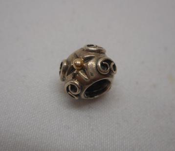 Zilveren Pandora bedel met gouden bolletjes nr.1743 beschikbaar voor biedingen