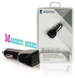 USB Autolader, Twin USB 1x 1A en 1x 2,1A Car Charger