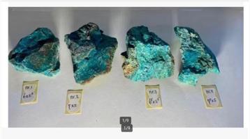 4 x Malachiet Chrysocolla voor- achterzijde pr.p.stuk beschikbaar voor biedingen