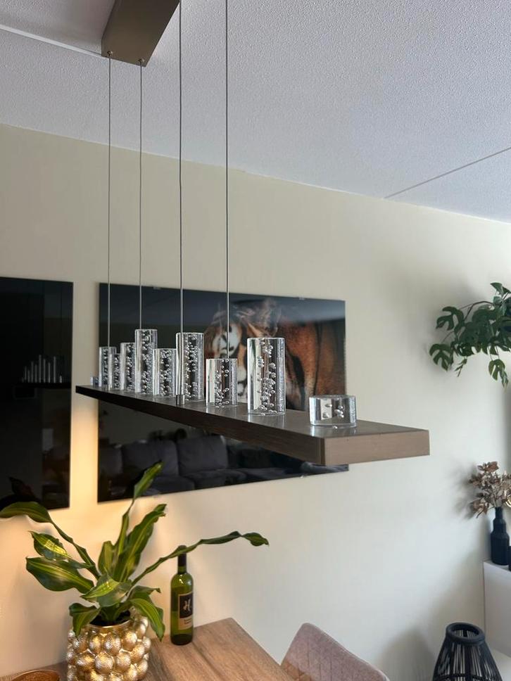 Skyline Eetkamerlamp met Bubbelglazen, Huis en Inrichting, Lampen | Hanglampen, Zo goed als nieuw, 75 cm of meer, Kunststof, Metaal