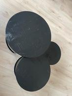 Salontafel set van 3 – mango hout zwart (gebruikt), Ophalen, Rond, 50 tot 100 cm, Minder dan 50 cm