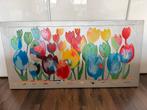 Kleurrijk Tulpen Schilderij naar ontwerp van Ad Verstijnen, Ophalen of Verzenden