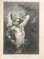 W. Kotarbinski: "Der Kuss der Medusa", gravure 32x22cm.Mooi!, Ophalen of Verzenden