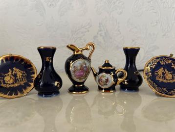 Voor de verzamelaar Miniatuur Limoges porselein 6 stuks  beschikbaar voor biedingen