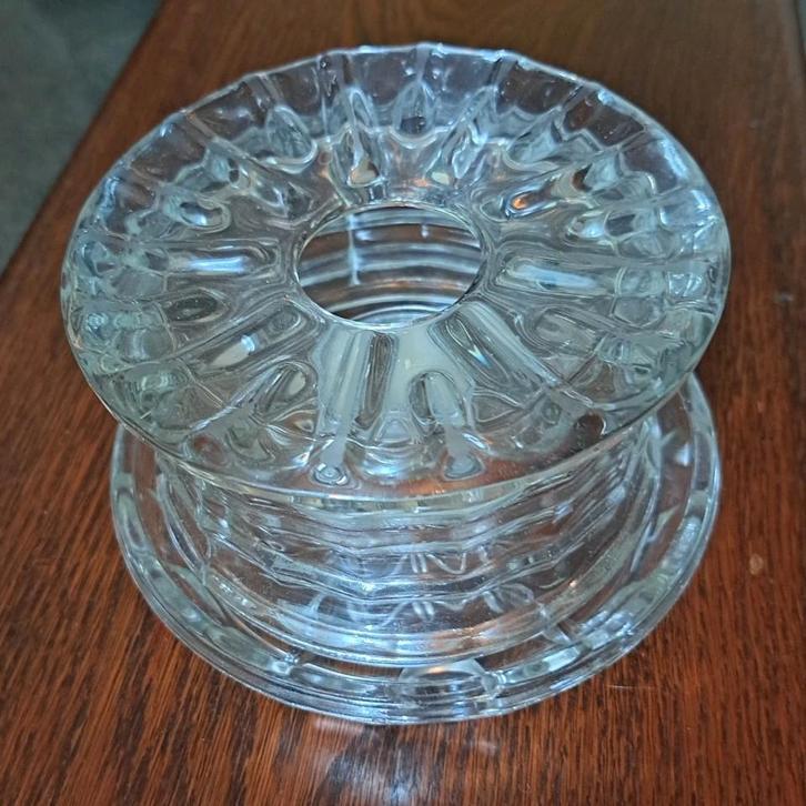 Mooi bewerkte antieke glazen rechaud met waxinelicht, Antiek en Kunst, Antiek | Glas en Kristal, Ophalen