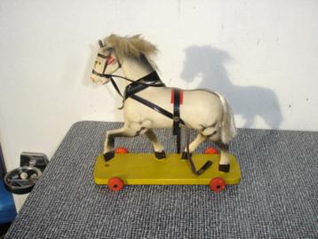 Vintage houten Duits speelgoedpaardje jaren 30 - 50 beschikbaar voor biedingen