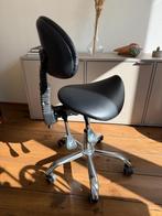 Ergonomische zadelkruk met rugleuning, Huis en Inrichting, Bureaustoelen, Ophalen, Gebruikt, Zwart, Bureaukruk