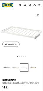 Ikea pax KOMPLEMENT Uittrekbare broekhanger, wit, 100x58 cm, Huis en Inrichting, Kasten | Overige, Zo goed als nieuw, Ophalen