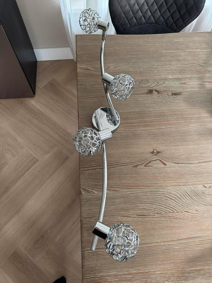 Moderne Plafondlamp met 4 Spots, Huis en Inrichting, Lampen | Plafondlampen, Zo goed als nieuw, Metaal, Ophalen