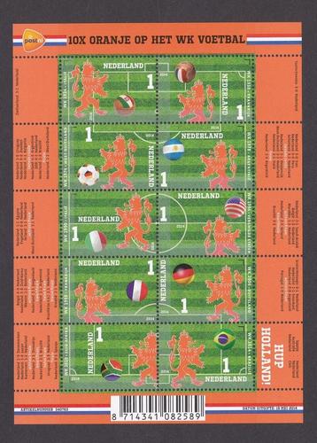2014 Vel Oranje op het WK voetbal 3187-3196 postfris beschikbaar voor biedingen