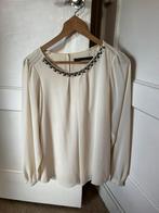 W itte doorschijnende nette top Zara basic maat S, Ophalen of Verzenden, Zo goed als nieuw, Wit, Lange mouw