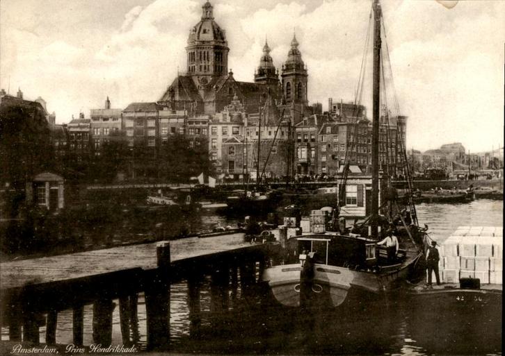 15 oude platen Amsterdam +/- 1925, Antiek en Kunst, Kunst | Tekeningen en Foto's, Ophalen of Verzenden