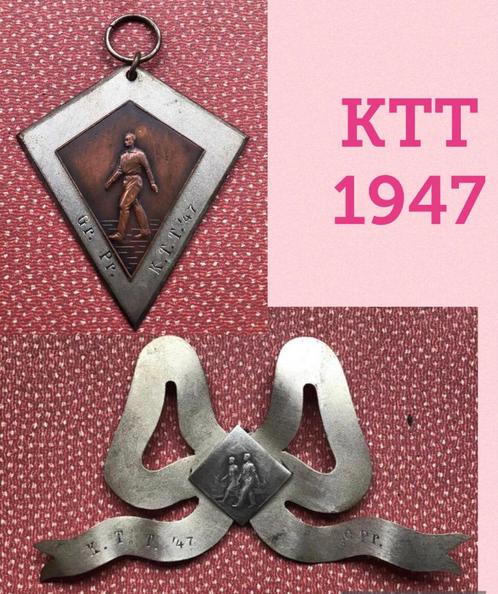 Kring Twente Tochten KTT 1947 - 3e prijs en 1947 Gr Prijs, Postzegels en Munten, Penningen en Medailles, Overige materialen, Nederland