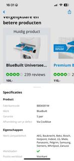 Nieuw: BlueBuilt Tussenstuk  Wasmachine en Droger, Witgoed en Apparatuur, Wasmachines, Ophalen, Nieuw, Minder dan 85 cm