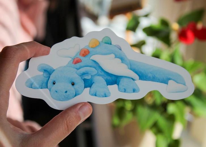 Handgemaakte Jellycat Sky dragon sticker, Verzamelen, Stickers, Nieuw, Merk, Ophalen of Verzenden