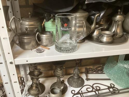 Heineken,s bierglazen emaille brocante Bakkeliet telefoons e, Antiek en Kunst, Antiek | Tin, Ophalen