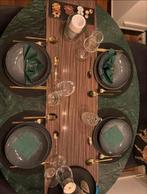 Groene marmeren eettafel - Prachtige blikvanger!, Huis en Inrichting, Tafels | Eettafels, Ophalen, Overige materialen, Gebruikt