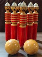Houten Kegelspel - Vintage - 6 Kegels & 2 Ballen, Ophalen of Verzenden