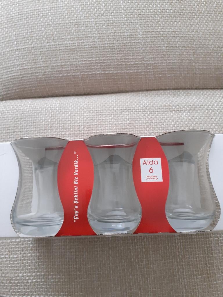 Theeglazen 6 stuks Nieuw, Huis en Inrichting, Keuken | Servies, Ophalen, Glas of Glazen, Nieuw, Glas