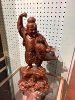 Chinees met karper , brons 44 cm, Ophalen of Verzenden