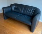 Leolux Morion 2-zitsbank donkerblauw leer, Ophalen, Gebruikt, 150 tot 200 cm, Tweepersoons