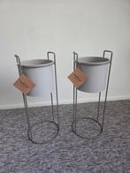 2x Nieuwe Jysk Bloempotstandaard - Taupe/Greige - 50cm, Ophalen, Rond, Nieuw, Binnen