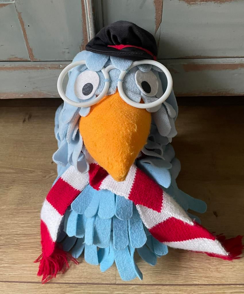 Gerrit de Postduif Fabeltjeskrant handpop knuffel pluche, Ophalen of Verzenden, Zo goed als nieuw, Actiefiguur of Pop