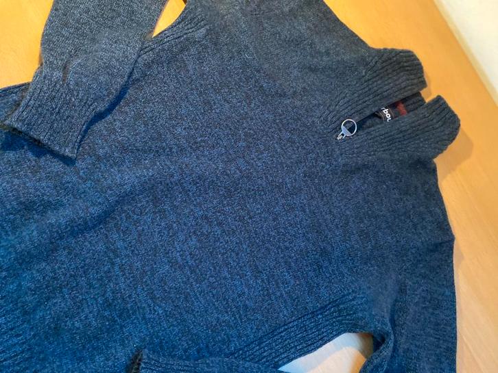 Barbour wollen trui met rits zipper blauw zwart warm, Kleding | Heren, Truien en Vesten, Zo goed als nieuw, Maat 48/50 (M), Blauw