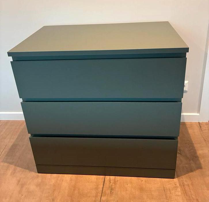 Groene IKEA Malm ladekast - Zo goed als nieuw!, Huis en Inrichting, Kasten | Dressoirs, Zo goed als nieuw, 50 tot 100 cm, 25 tot 50 cm