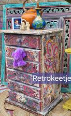 Handbeschilderd/Ladekastje/Hippie bohemian, Ophalen of Verzenden