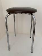 Vintage Bruine kruk met chromen frame, jaren '70, Ophalen of Verzenden, Gebruikt, Staal