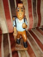 Vintage Houten Kuifje met Rugzak, Verzamelen, Ophalen of Verzenden, Kuifje, Zo goed als nieuw, Beeldje of Figuurtje