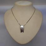 Zilveren ketting met tulp hanger nr.514, Met hanger, Verzenden, Zo goed als nieuw, Zilver