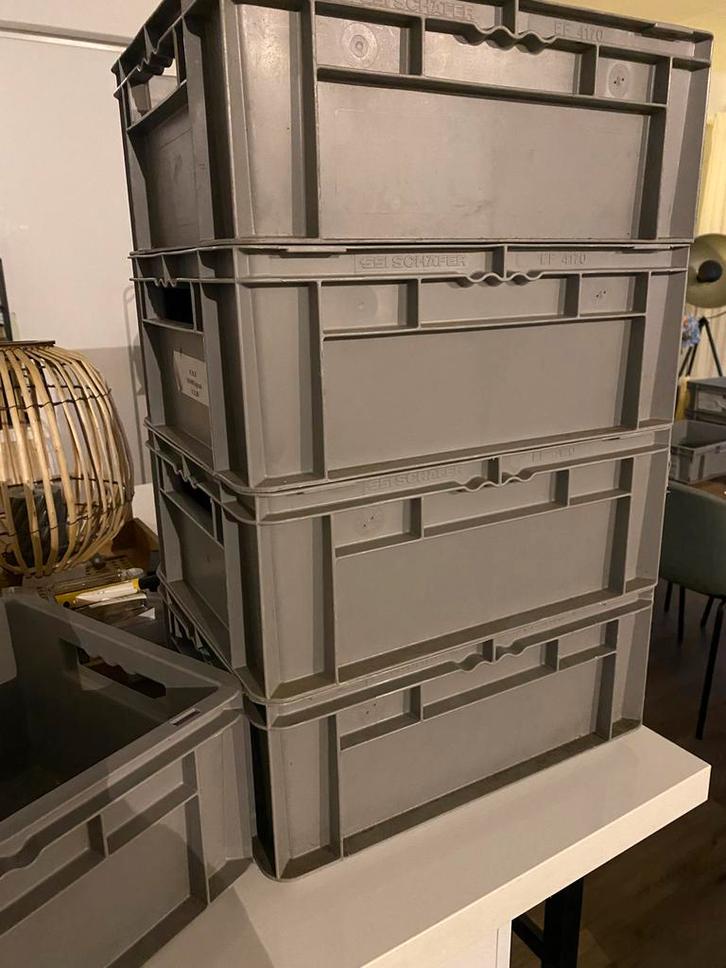 Stapelbakken Professioneel - 5 stuks, Doe-het-zelf en Verbouw, Kratten en Dozen, Gebruikt, Bak of Kist, Minder dan 50 cm, Minder dan 35 cm
