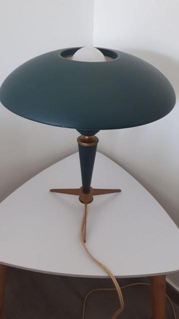 Louis Kalff Bijou lamp groen en goud Ufo Mid Century Philips beschikbaar voor biedingen