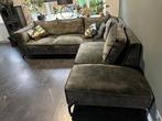 Groene Velours Hoekbank - Stijlvol & Comfortabel, Ophalen, 250 tot 300 cm, Gebruikt, 100 tot 125 cm