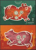 CANADA 2007 2x Jaar v.h. Varken Postage Paid Postcards, mint, Verzenden, Postfris, Noord-Amerika
