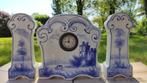 antiek delfts blauw schouwgarnituur klok, Verzenden