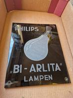 Glazen reclamebord Philips Vooroorlogs lampen, Verzamelen, Merken en Reclamevoorwerpen, Reclamebord, Gebruikt, Ophalen of Verzenden