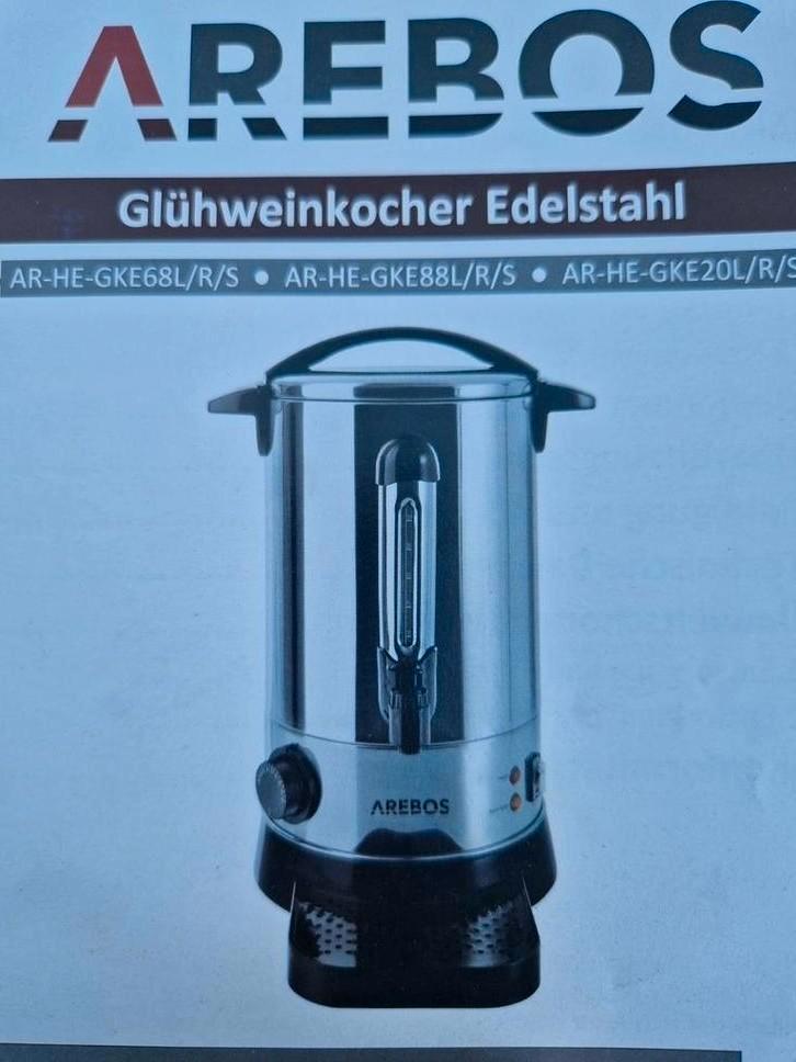AREBOS Glühweinkocher Edelstaal - Warmhoudkan, Witgoed en Apparatuur, Koffiezetapparaten, Gebruikt, Overige typen, Overige modellen
