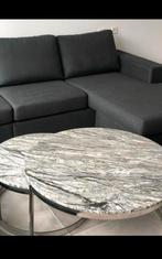 Marmeren Salontafel & Eettafel Set, Huis en Inrichting, Ophalen, Gebruikt, Rond, 50 tot 100 cm