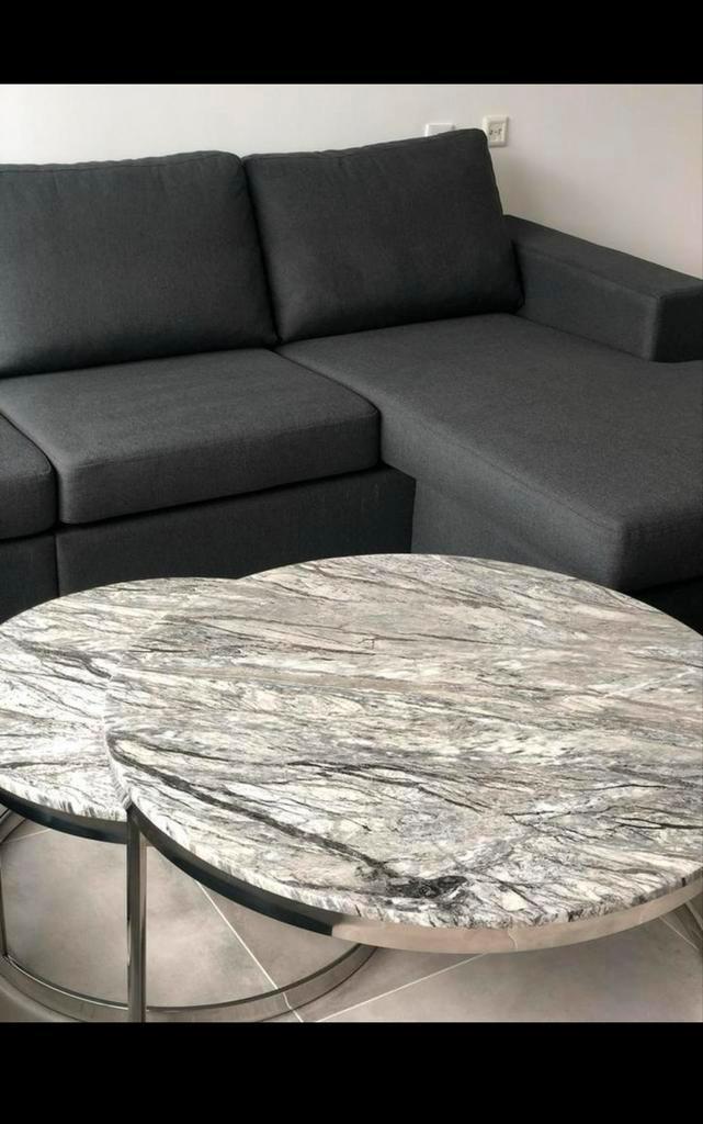 Marmeren Salontafel & Eettafel Set, Huis en Inrichting, Tafels | Salontafels, Gebruikt, Minder dan 50 cm, 50 tot 100 cm, 150 tot 200 cm