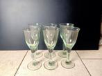 Vintage Glazen met Groene Gloed, Huis en Inrichting, Keuken | Servies, Ophalen, Glas of Glazen, Gebruikt, Glas