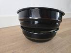 2 grote antieke zwarte emaille schalen / kommen gouden bies, Antiek en Kunst, Antiek | Emaille, Ophalen of Verzenden