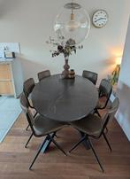 IKEA MARIEDAMM ovale tafel - zwart marmerpatroon 180x100, Huis en Inrichting, Ophalen, Zo goed als nieuw, Modern