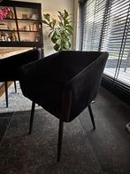 6 zwarte velvet eetkamerstoelen, Ophalen, Zwart, Stof, Vijf, Zes of meer stoelen